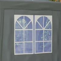 Gazebo da Giardino Pieghevole Pop-up 2 x 2 m con 4 Pareti Laterali Rimovibili, 2 Finestre, Sacca per il Trasporto, Grigio