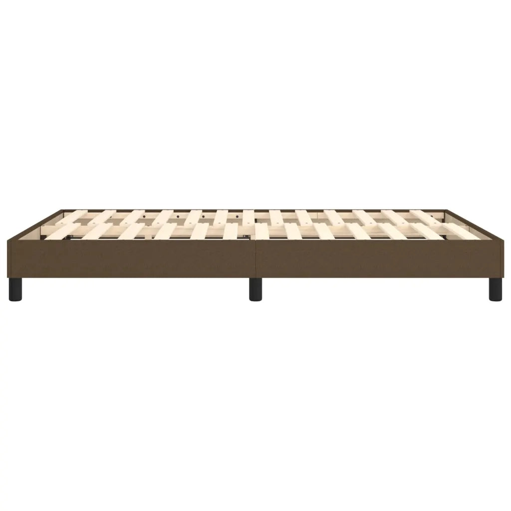 Struttura Letto a Rete a Molle-Giroletto Marrone Scuro 140x200 cm Tessuto 178764