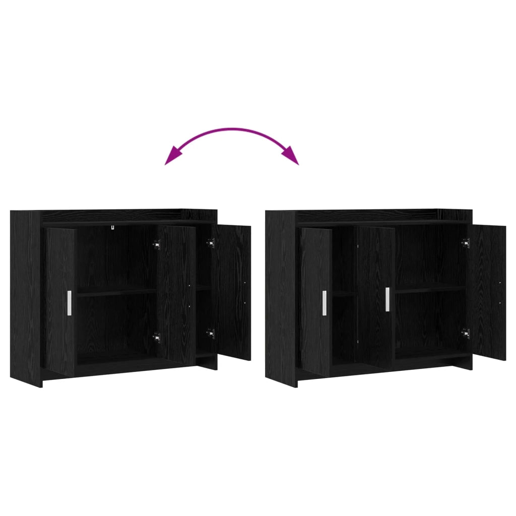 Credenza Rovere Nero 98,5 x 33 x 80 cm Legno ingegnerizzato 8011124