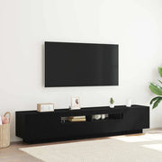 Set mobile TV 2 pz-Set di 2 Credenza per TV Nero 200 x 35 x 40 cm Legno multistrato