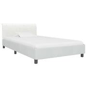 Letto singolo | Letto per adulti | Giroletto Bianco in Similpelle 100x200 cm