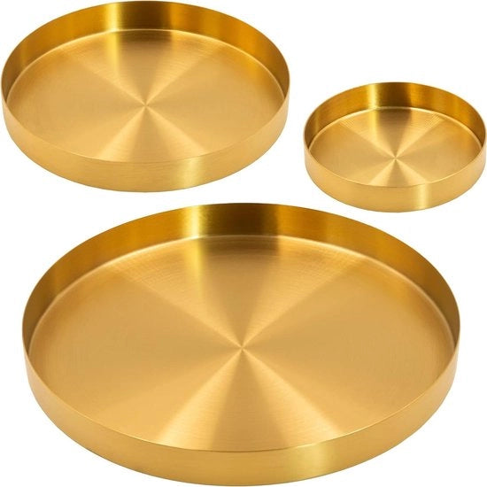 Set di tavoli di servizio decorativi a forma rotonda da 3 pezzi - oro - decorazione di matrimonio decorazione di Natale