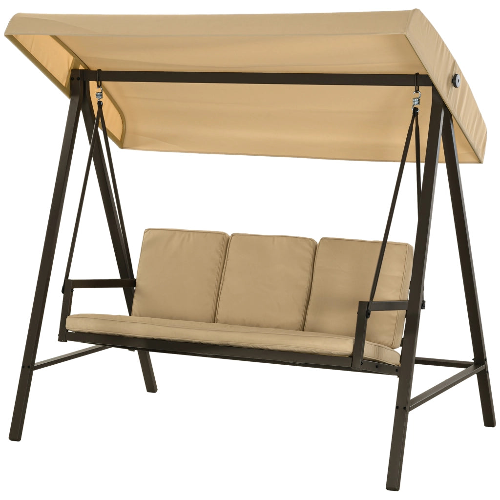 Amaca a dondolo da giardino ¨C zephmum ¨C Beige e Marrone 200x125x175 cm