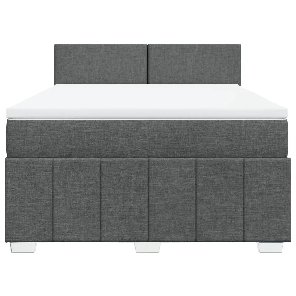 Giroletto a Molle con Materasso Grigio Scuro 140x200cm Tessuto 3287085