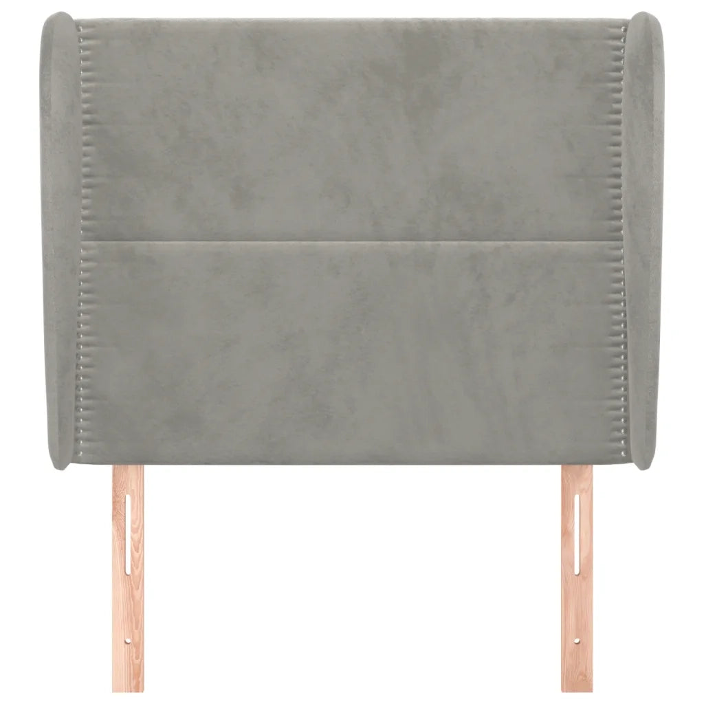 Testiera | Testata ad Orecchio Grigio Chiaro 103x23x118/128 cm in Velluto