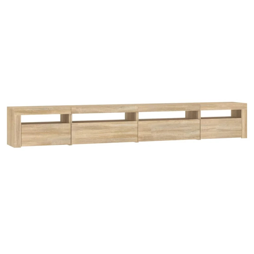 Mobile TV multimediale mensola TV credenza mobile TV sala da pranzo soggiorno camera da letto con luci LED rovere Sonoma 270 x 35 x 40 cm marrone 02_0026777