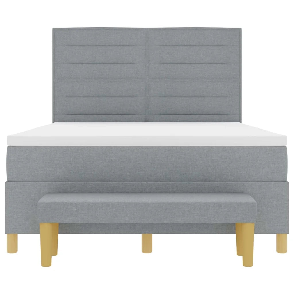 Letto a molle con testiera Grigio chiaro 190 x 140 cm Tessuto 3344219