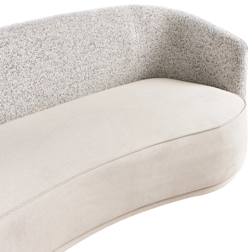 Divano 3 posti in Tessuto poliestere Due tessuti Beige chiaro stile moderno