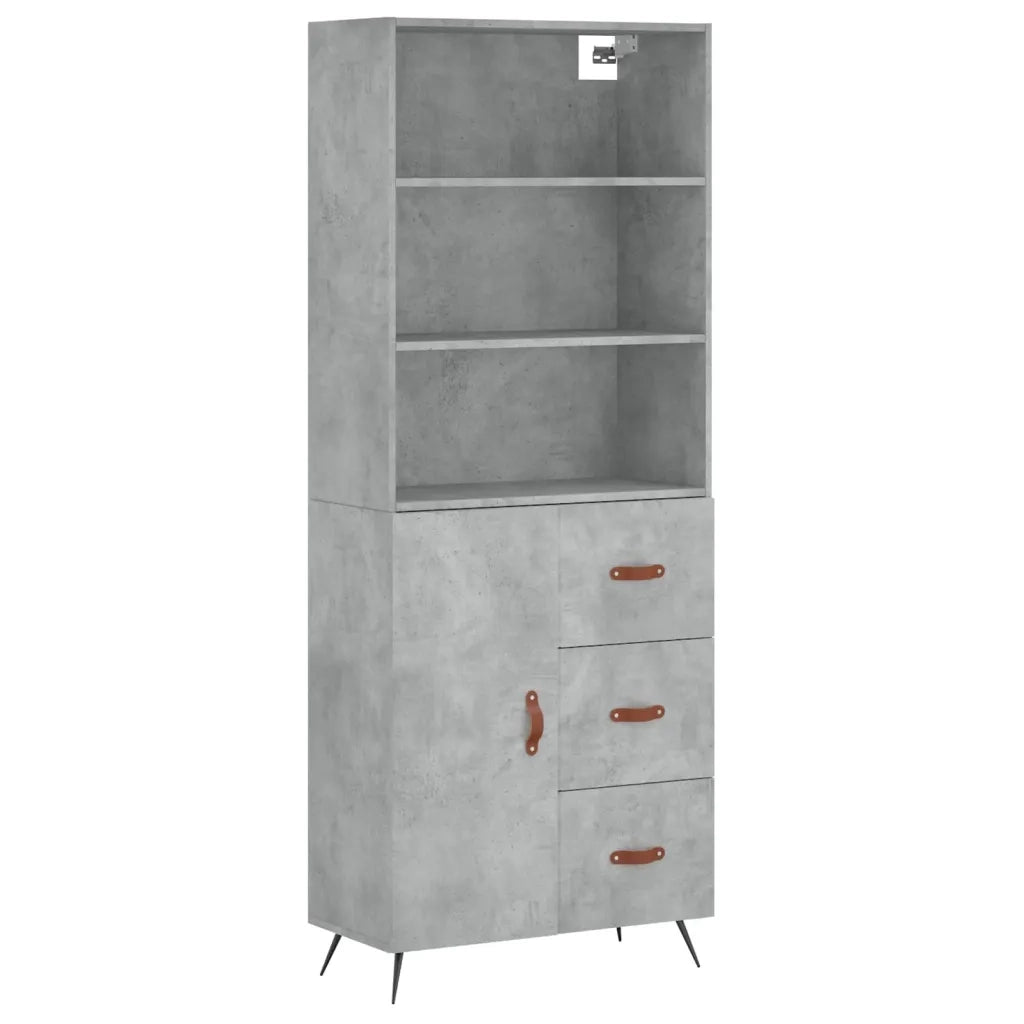 Credenza Grigio Cemento 69,5x34x180 cm in Legno Multistrato 3189417