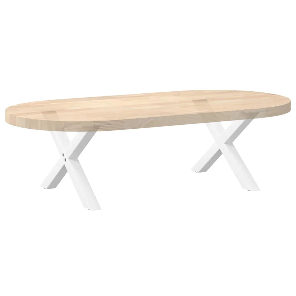 Set di 2 gambe robuste per tavolino da caffè a forma di X 60 x 30 cm con piedini regolabili acciaio bianco 02_0057156