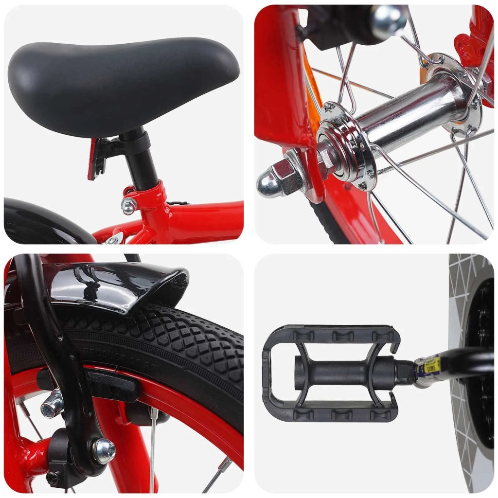 Bicicletta per Bambini 16 Pollici per bambini di 4-6 anni Rosso 42009514