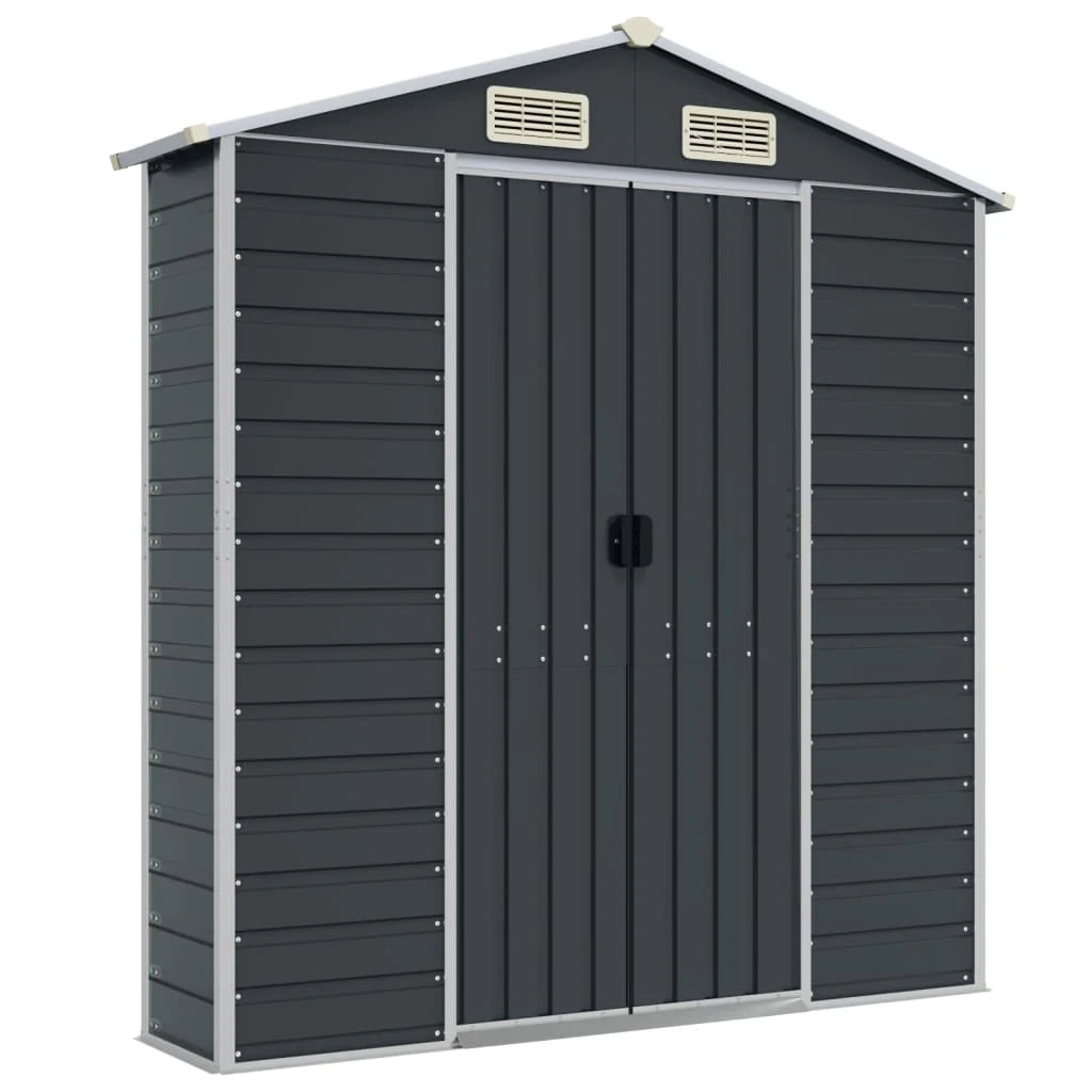 Casetta da giardino cabina ripostiglio casetta da esterno robusta casetta per attrezzi 191 x 300 x 198 cm acciaio zincato antracite 02_0022185