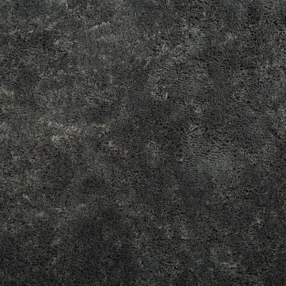 Tappeto Shaggy tappetino Misto Cotone Grigio Scuro Poliestere 200 x 200 cm Soffice pelo lungo