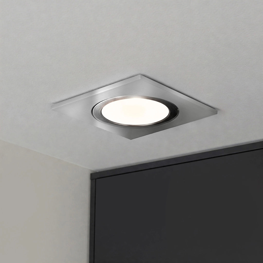 Faretto ad incasso LED 8W GU10 grigio quadrato foro 70mm moderno orientabile luce soffitto ufficio negozio GRIGIO 4000K
