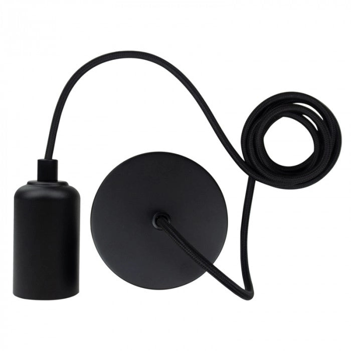Lampada sospesa retrò 1xE27 nera opaca Eco Light