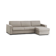 Allegria, Divano Letto con Penisola Sfoderabile Made in Italy, 260x95 cm Grigio Tortora