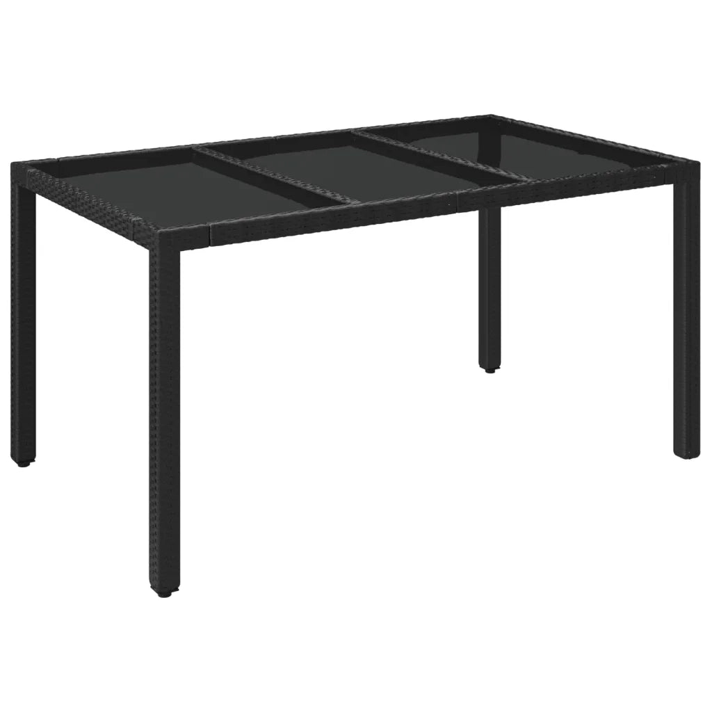 Set da Pranzo Giardino 7pz Nero e Grigio con Cuscini Polyrattan 3185062
