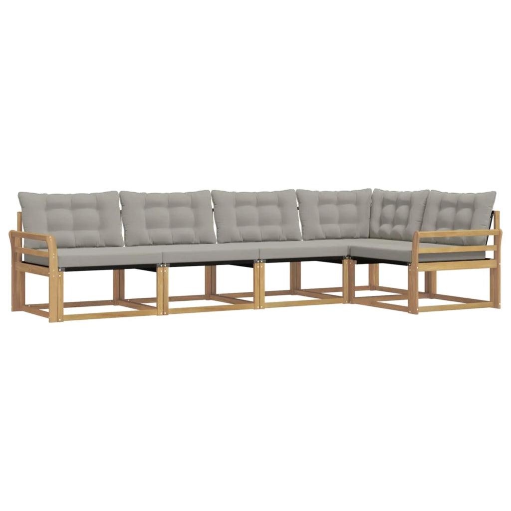 Set di divani da esterno 5 pcs Bianco e Grigio Chiaro 3388685
