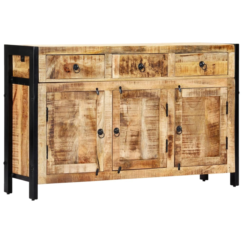 Buffet credenza cassettiera armadio mobile contenitore organizer per cucina soggiorno salotto 120 x 35 x 76 cm legno massello di mango marrone 02_0029542