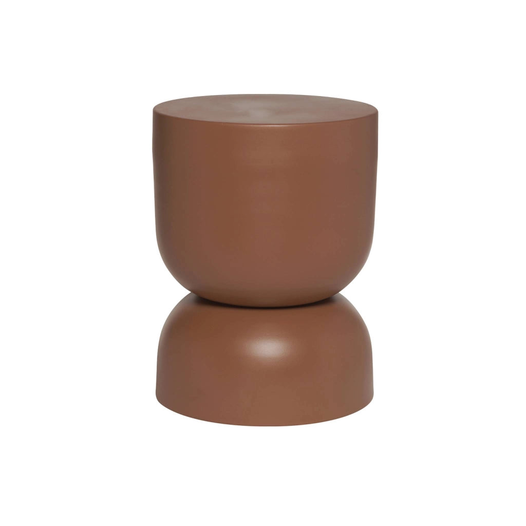 Tavolino, lato divano, comodino metallo, 42cm, terracotta