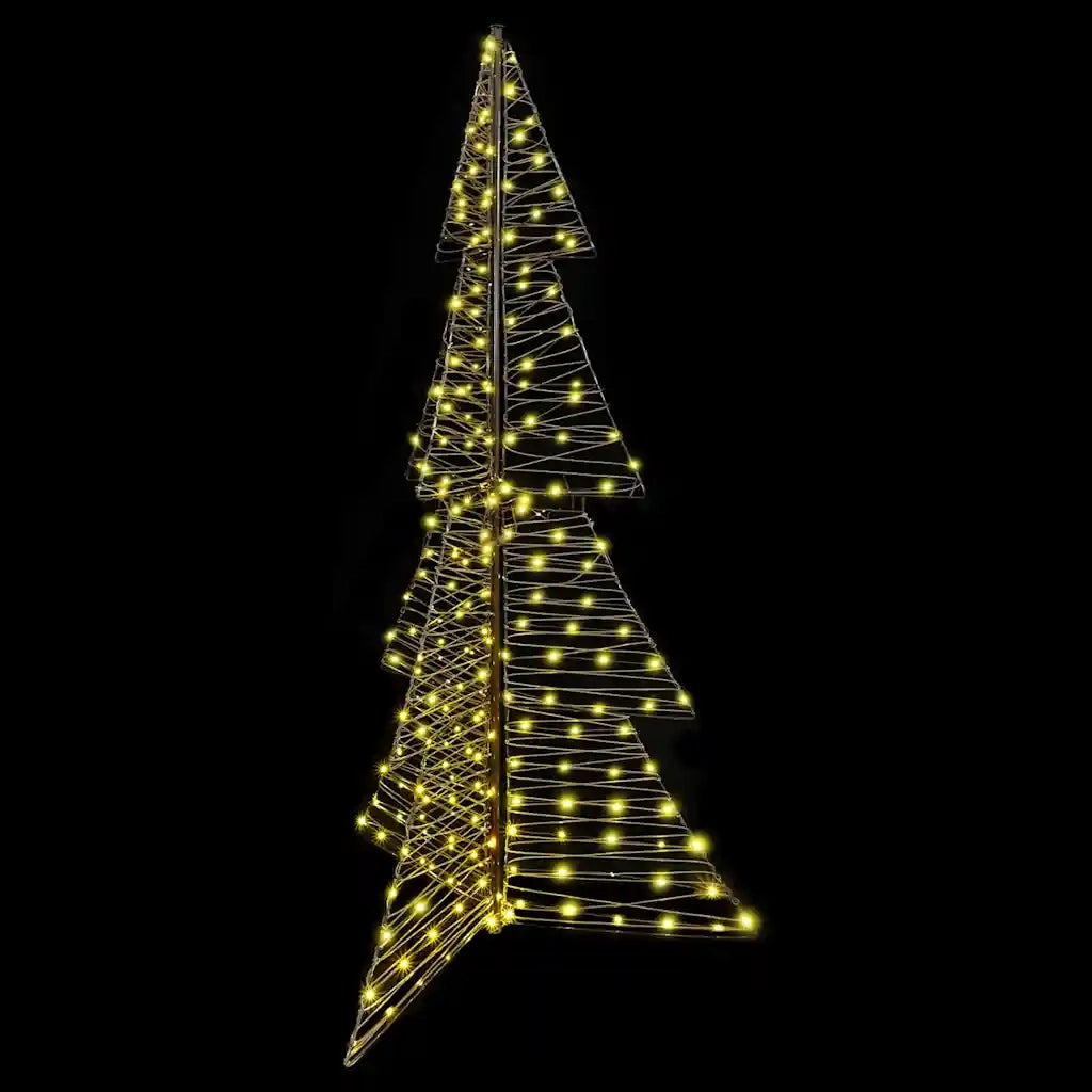 Albero di Natale con 240 LED Bianco caldo 180 cm Rattan