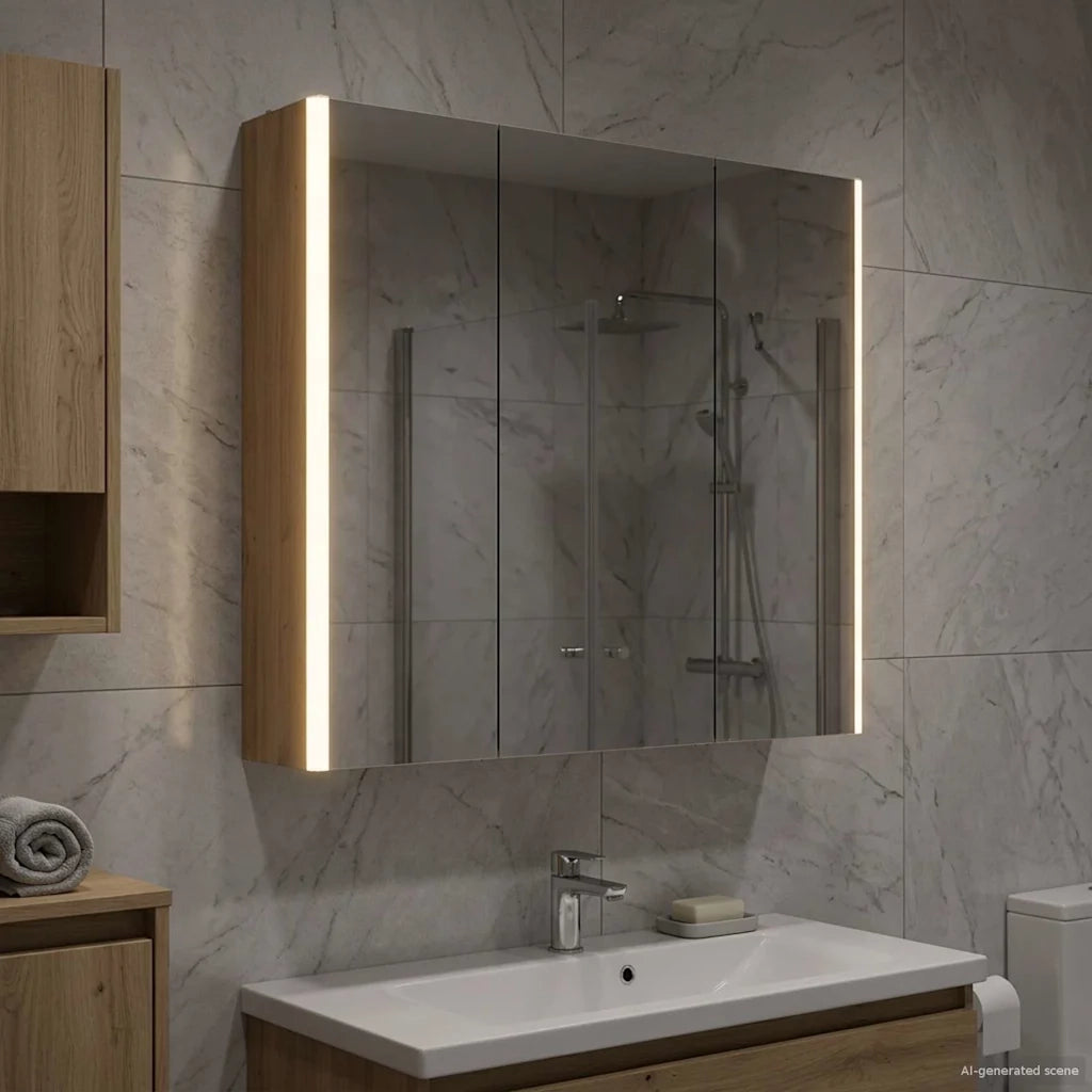 Mobiletto per specchio da bagno con porta Rovere Artigianale 889262