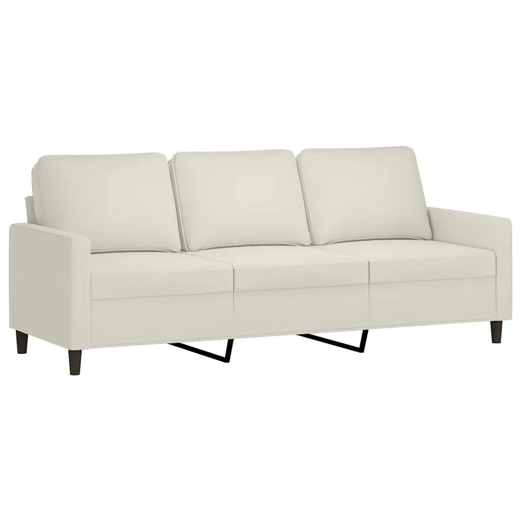 Divano a 3 Posti Crema 180 cm in Vellutocod mxl 109511
