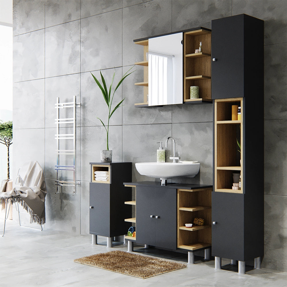 Vicco Set mobili bagno Antracite 2 parti
