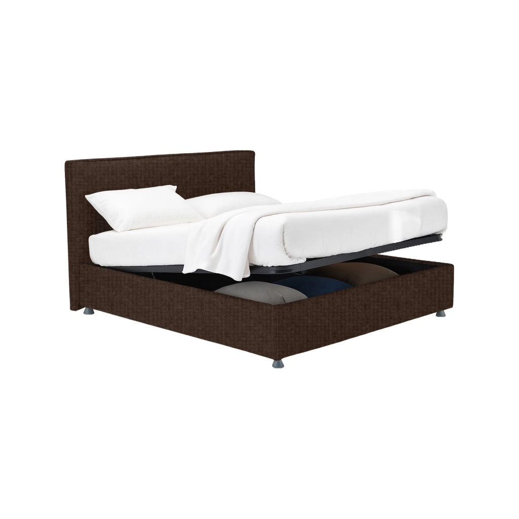 Gosport, Letto Piazza e Mezza Sfoderabile Made in Italy, Marrone