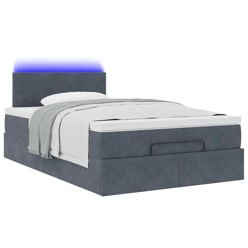 Struttura Letto Pouf con Materasso 120x200 cm Velluto 3312543