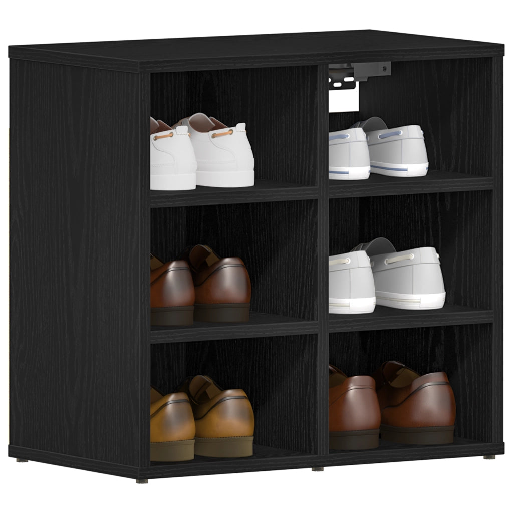 Armadio per scarpe Rovere nero 52,5x30x50 cm