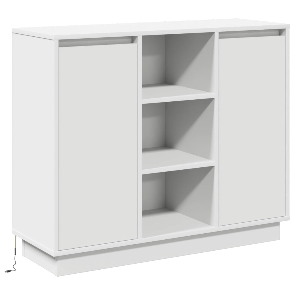 Mobile con LED Bianco 90x32x75 cm Legno Ingegnerizzato
