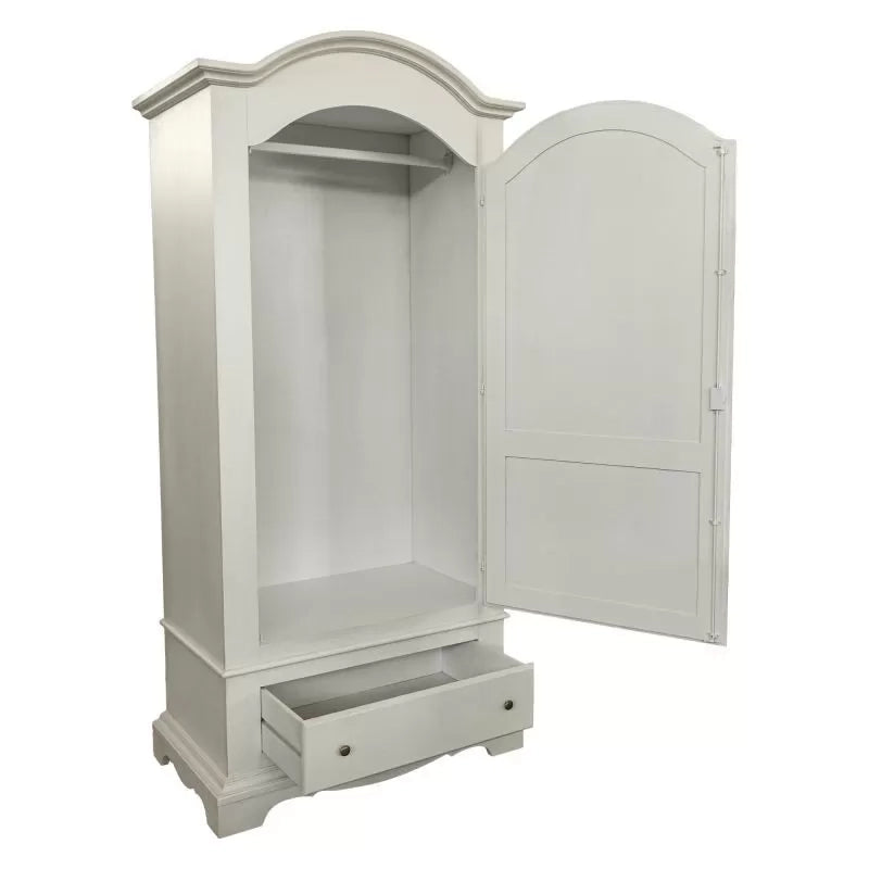 Armadio arte povera 1 porta legno shabby bianco invecchiato 96x56x196h - Mobili 2G