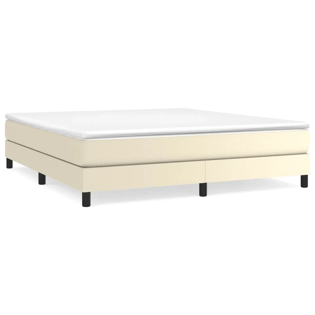 Struttura Letto a Rete a Molle-Giroletto Crema 160x200 cm in Similpelle