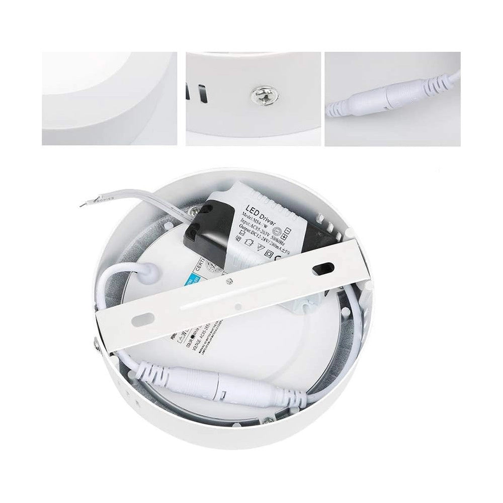 Trade Shop - Plafoniera Faretto Pannello Soffitto Led Luce Freddo 12w Quadrato Tondo - -bianco Caldo  Tondo    -