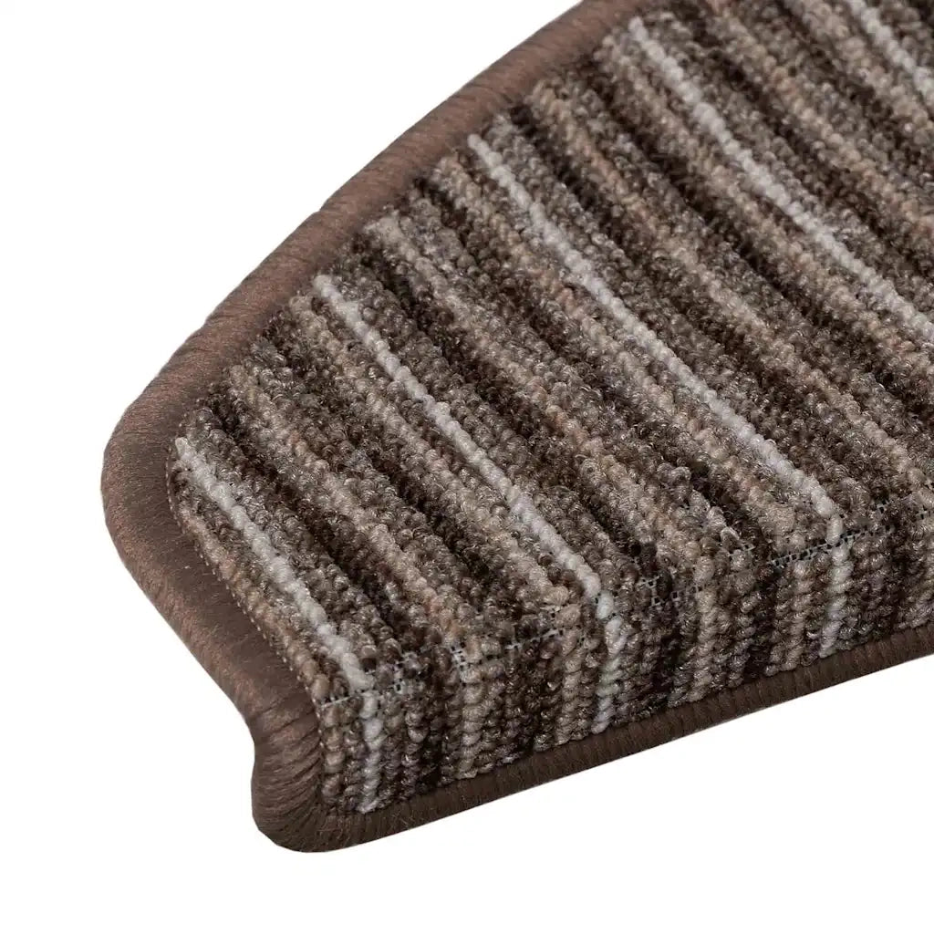 Tappetini per scale autoadesivi 15 pcs Marrone 65 x 21 x 4 cm