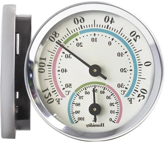 Termometro e igrometro analogico preciso per interni con regolazione di temperatura