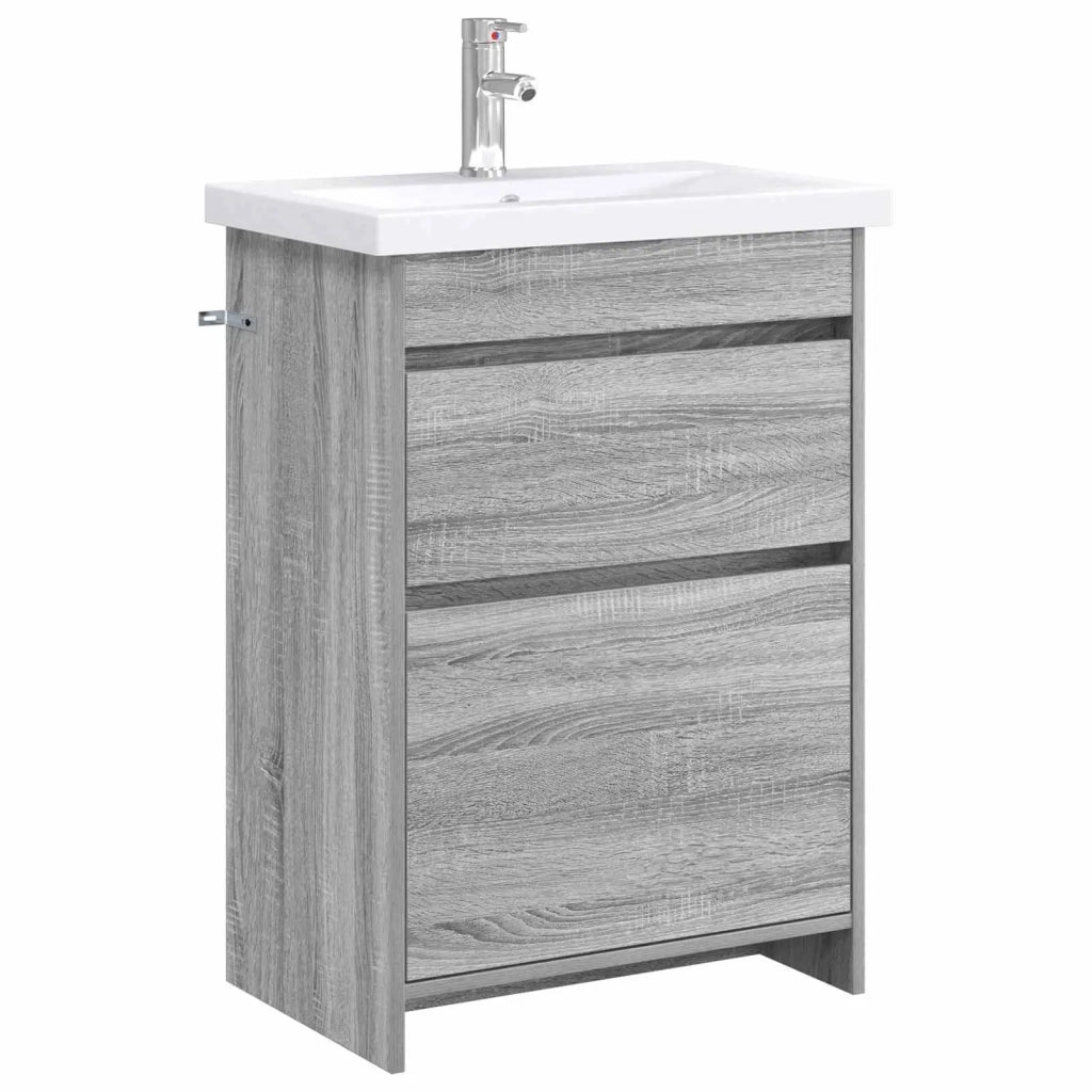 Set di mobili per il bagno Sonoma grigio 61 x 40 x 84,5 cm 3404263