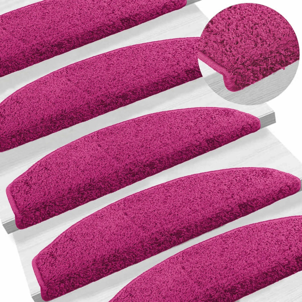 Tappetini per scale autoadesivi 15 pcs Rosa 80 x 24,5 x 3,5 cm 42038661