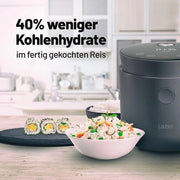 Cottura riso con funzione basso contenuto di zucchero - 1,5L capacità, rivestimento antiaderente, controllo digitale e funzione di mantenimento della temperatura