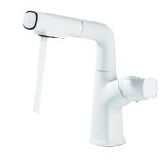 MAX | Rubinetto da bagno estensibile in acciaio inox con funzione doccia bianco | da bagno con rubinetto alto, lavabo independente per ristorazione