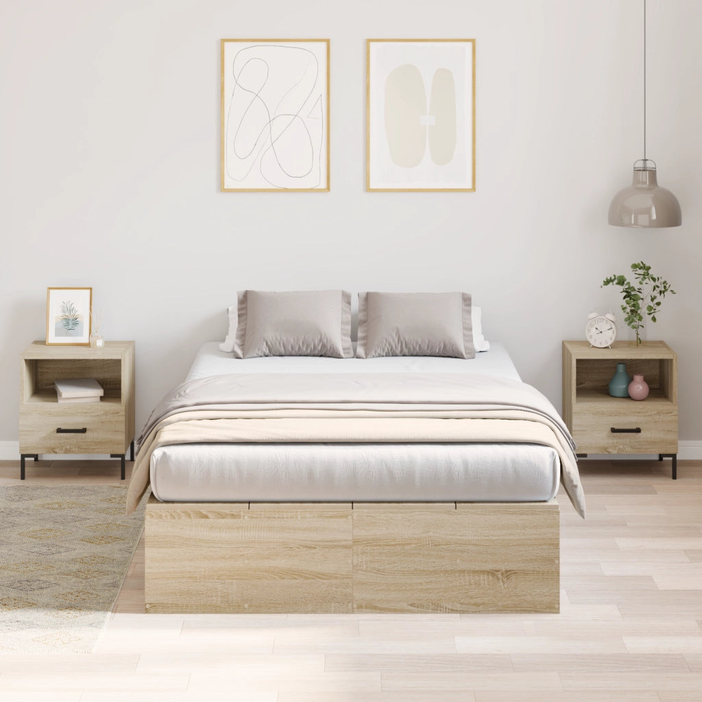 Struttura letto con contenitore in rovere Sonoma 120x200 cm