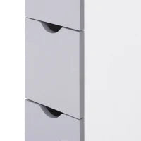 Colonna Bagno, Mobile Bagno Salvaspazio in Legno, Mobiletto con Armadietto, Ripiani e Cassetti, 15x33x136 cm, Grigio Chiaro