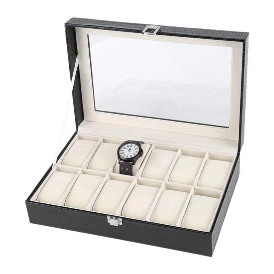 Cassa orologio - Contenitore per 12 orologi - Nero
