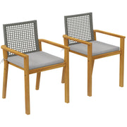Sedia da pranzo da giardino in legno impilabile con cuscini ¨C zephmum ¨C natural 59x55x86