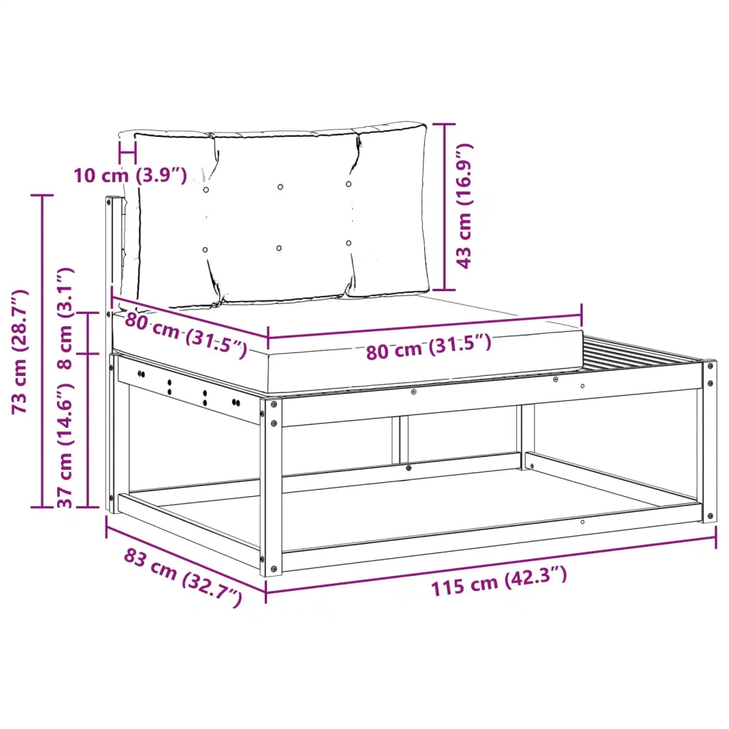 Set di divani da esterno Poliestere Bianco 3386989