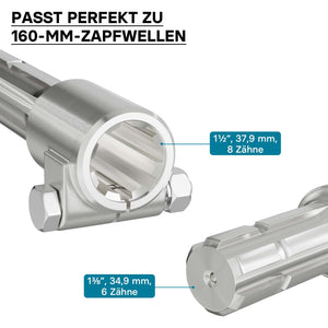 Boccola albero cardanico 160 mm Attacco albero scanalato 8-32x38x6 per albero uscita 1 3/8" 6D