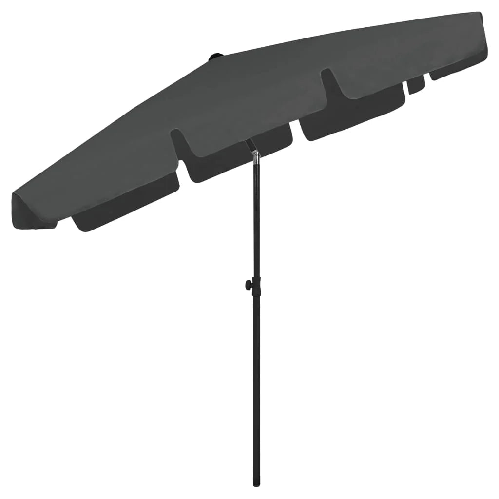 Ombrellone da spiaggia 200 x 125 cm poliestere anti UV antracite 02_0008373