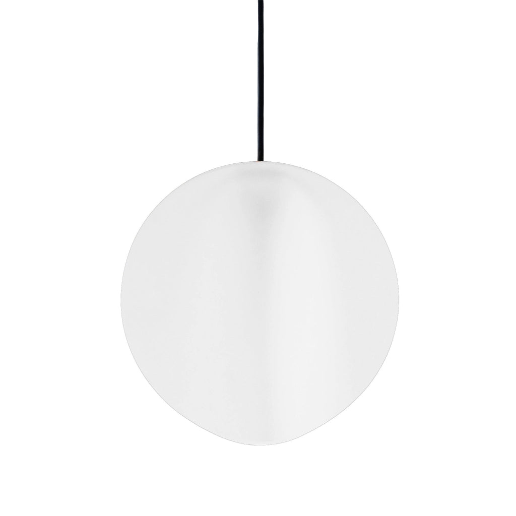 Sirio Lampada a sospensione a LED di design in ceramica bianca con diffusore in policarbonato opale, luce calda 2700K, 8W, diametro 24 cm, IP40