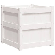 Fioriera | Cassetta per fiori | Vaso da Giardino Bianca 50x50x50 cm Legno Massello di Pino